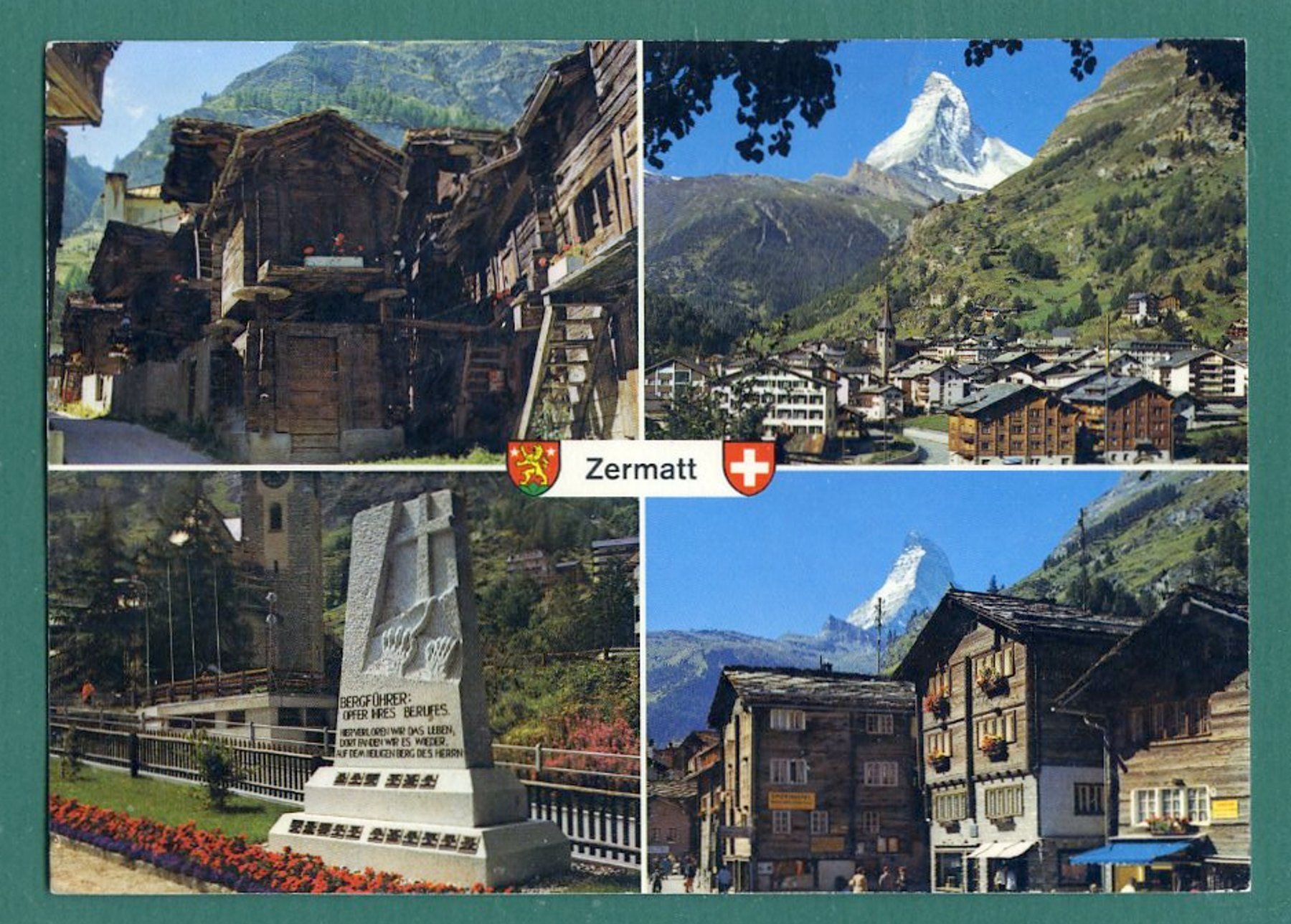 Cartoline postali: Zermatt, 4 Ansichten, 1987, gelaufen, Grossformat – Usato da Sargans venduto da Hausi1951