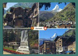 Zermatt, 4 Ansichten, 1987, gelaufen, Grossformat