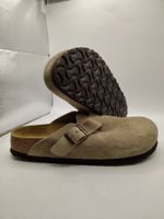Birkenstock - Boston Veloursleder Narrow - Taupe Gr. 39