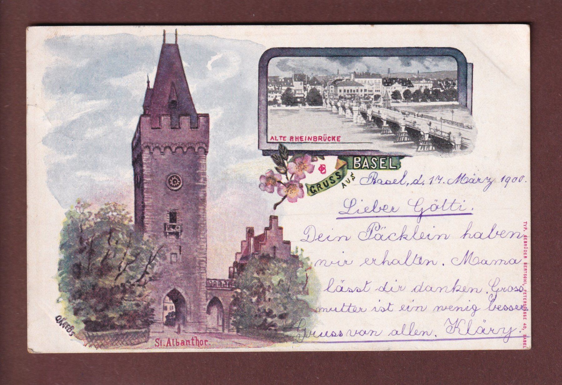Cartoline postali: Gruss aus BASEL - 1900 – Usato da Pully venduto da nicecards