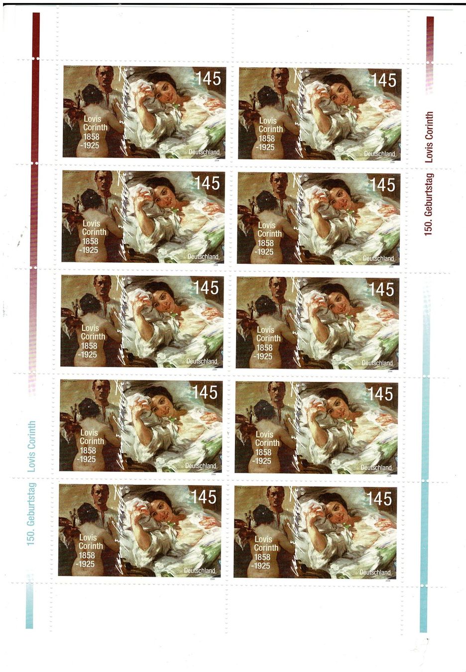 Alle Briefmarken: Lovis Corinth 1 KB ** – Neu (gemäss Beschreibung) aus Lausanne von Whorvath