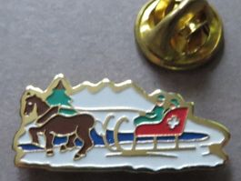 PIN, SCHWEIZ PFERDESCHLITTEN, BERGE