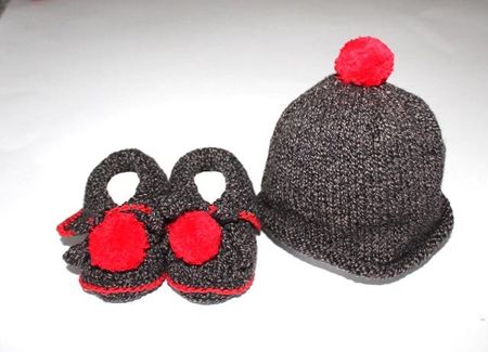 Babyset, handgestrickt, 0 - 6 Monate