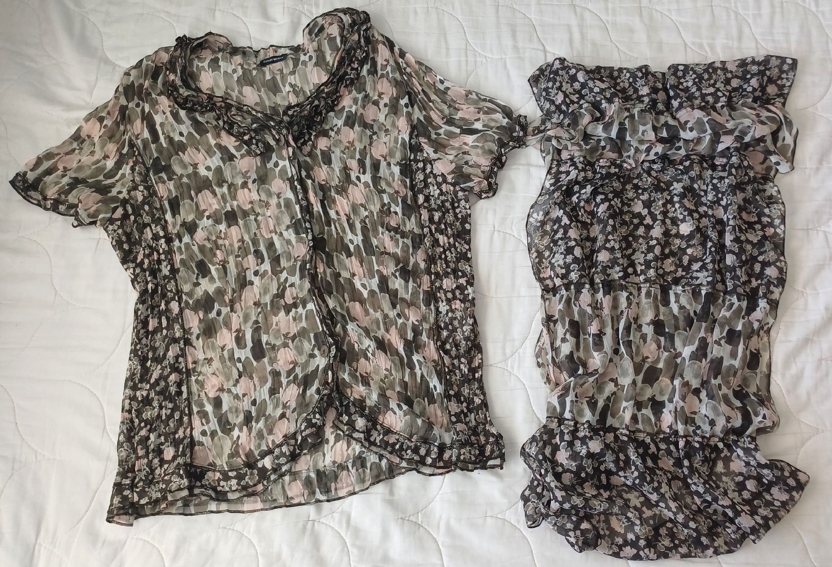 Gerry Weber Camicette: Gerry Weber Bluse und Schal, Gr. 42 – Nuovo (secondo la descrizione) da Möhlin venduto da glacierflea