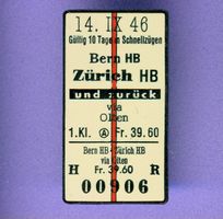 Billett  Zürich - Bern