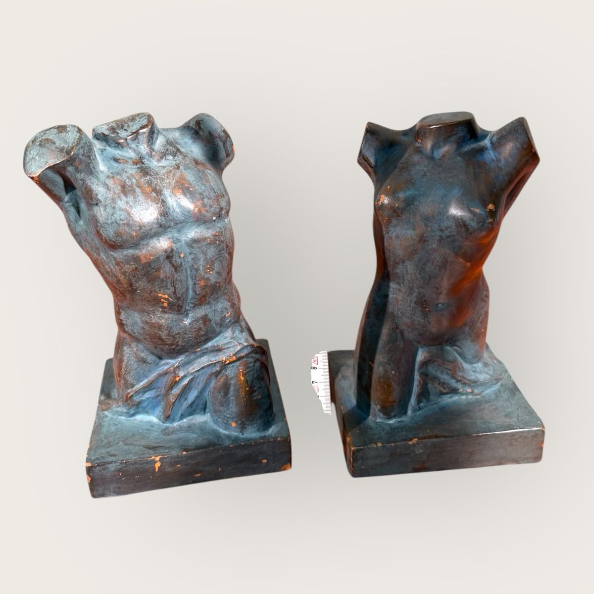 Statuette: Torso Bookends - Antique Style, signed DELERSE – Usato da Lausanne venduto da vas_cdb2 7