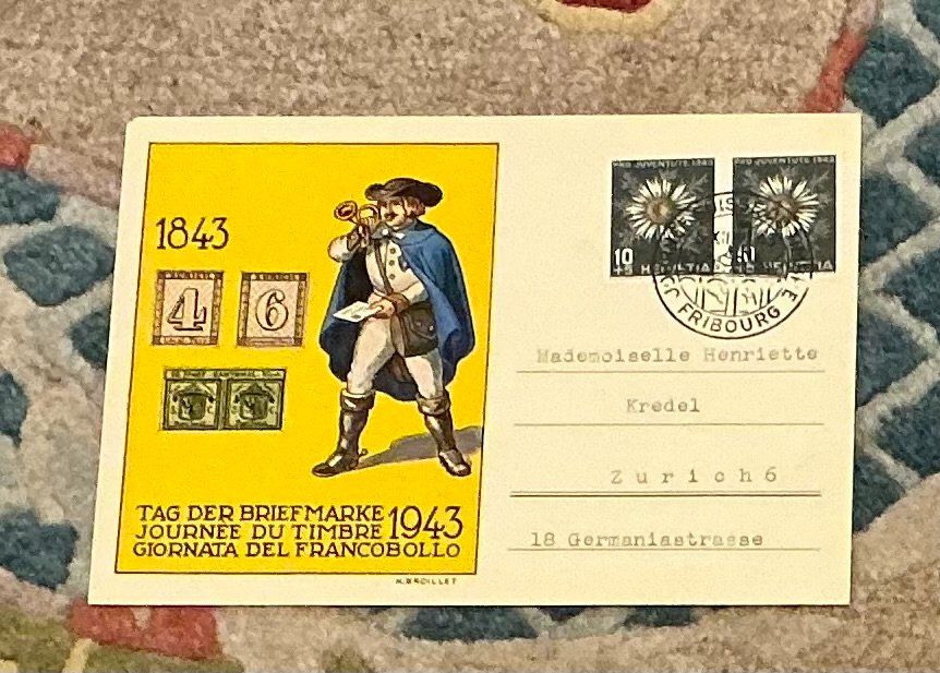 Alle Briefmarken: 1 Pro Juventute  1943 Friburg – Gebraucht aus Koblenz von Markenhimmel
