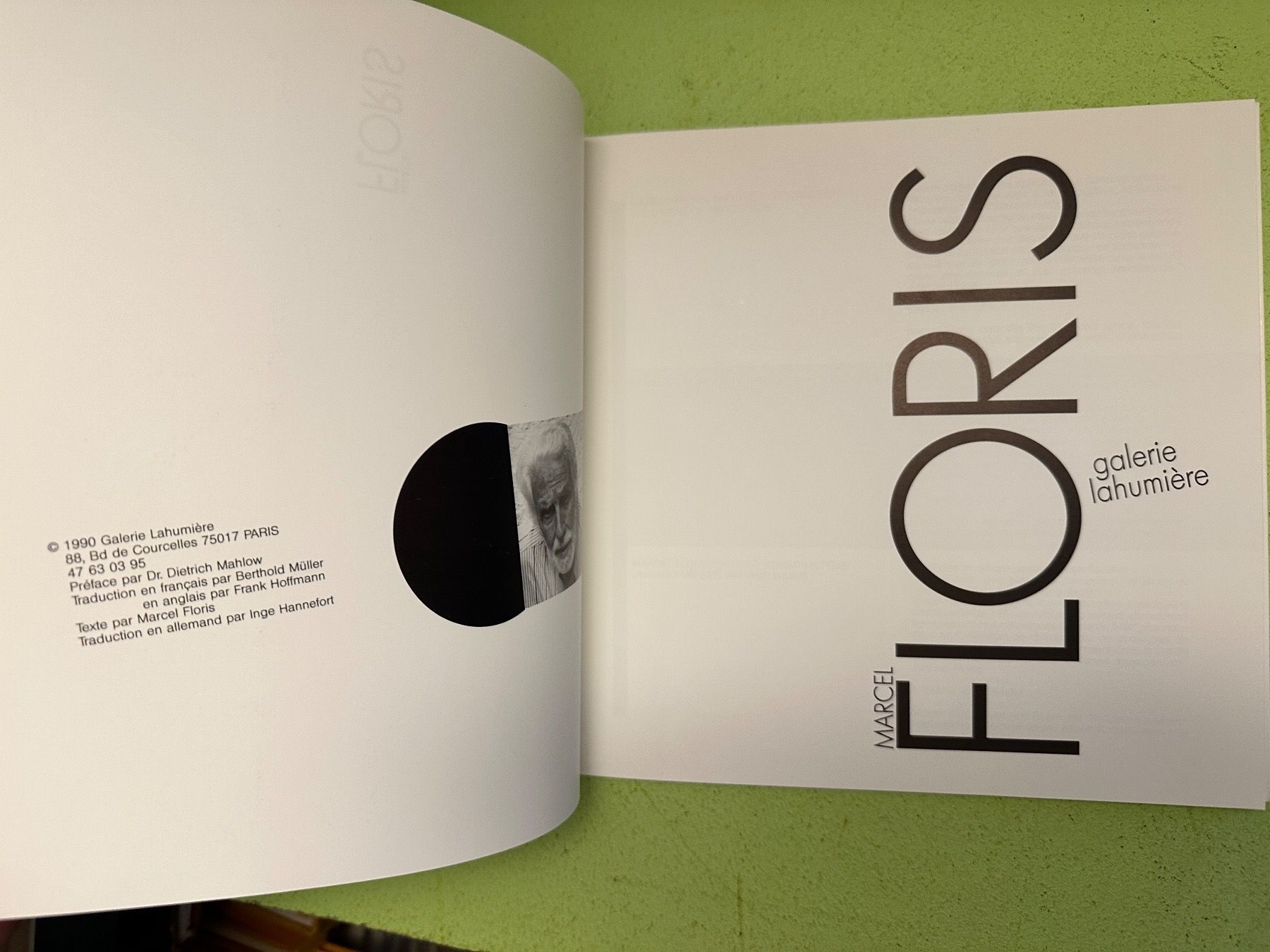 Libri: Marcel Floris. galerie lahumière 1990 – Usato da Zürich venduto da allp 1