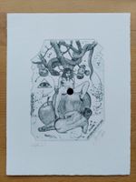 Exlibris Günter Hujber - Original Radierung Erotik signiert