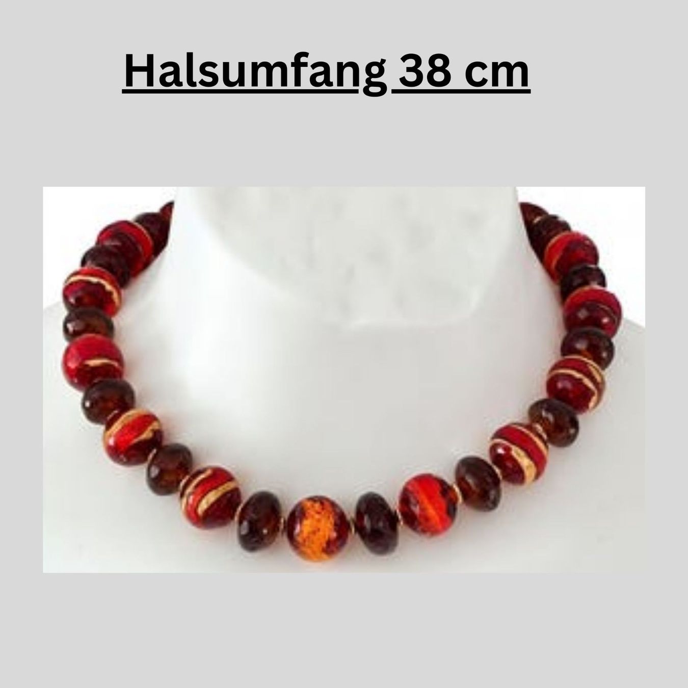 Murano Ketten: Statement Halskette Collier Muranoglas Blattgold Rauchquarz – Neu und originalverpackt aus Lütisburg von Emarra 7