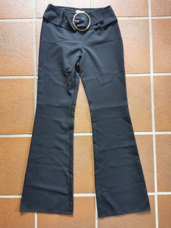Y.O.U.; Schwarze Schlaghose / Hose Gr. 34 mit Gurt