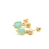 Sterling Silber 925 Ohrstecker mit Amazonite