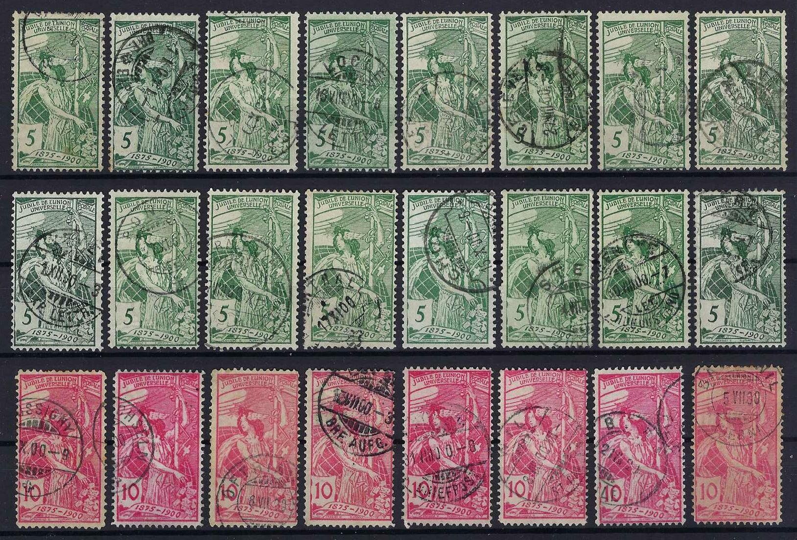 Tutti i francobolli: 1900 U.P.U. gute und saubere Werte gest. – Usato da Hitzkirch venduto da walti1959