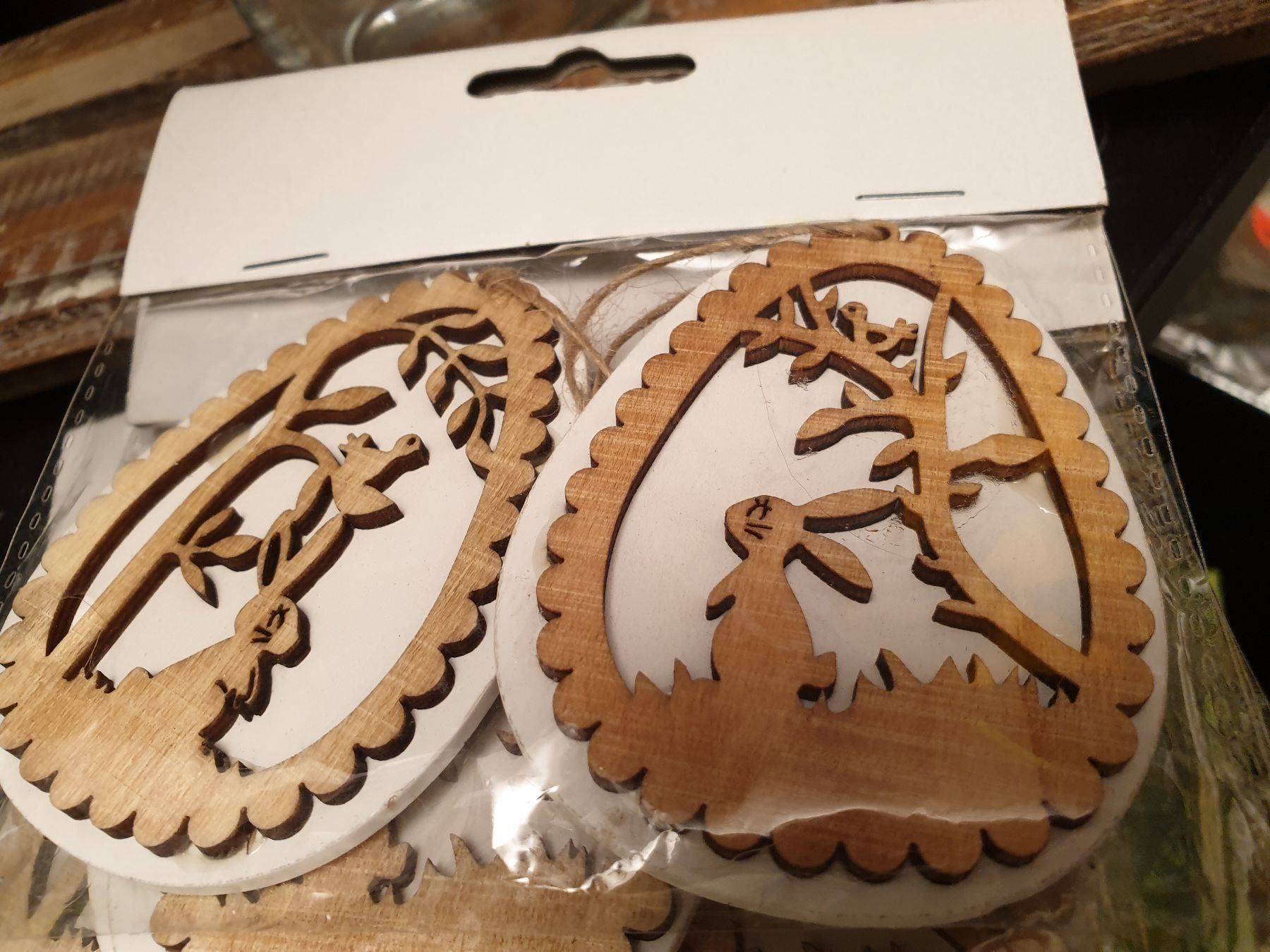 Tutte le decorazioni: 2 Osterbaum Holz Hänger 8 x 6 cm........ – Nuovo e nell'imballaggio originale da Amriswil venduto da kleindeko 2