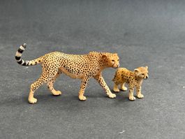 Schleich Gepardin mit Gepardenbaby Gepard