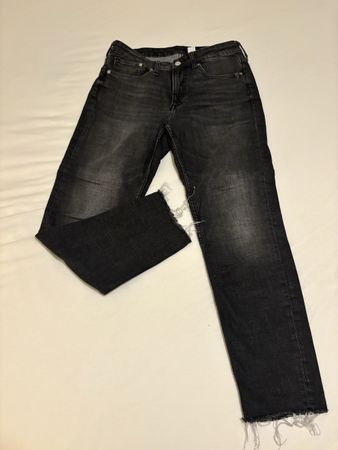 H&M Jeans Skinny Regular Ankle Length, Dunkelgrau, Gr. 40