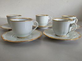 Mokkatassen-Set Porzellan - 5 Gedecke - Haas & Czjzek 1792