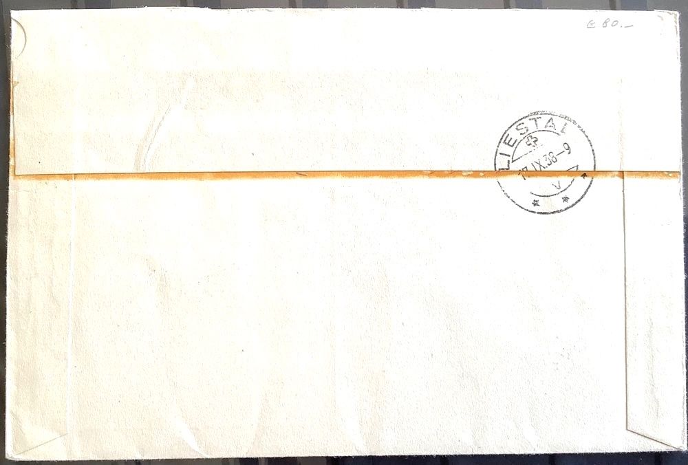 Tutti i francobolli: 1938 - R - FDC Aarau Block / Aarau - Liestal – Usato da Liestal venduto da Pep3 1