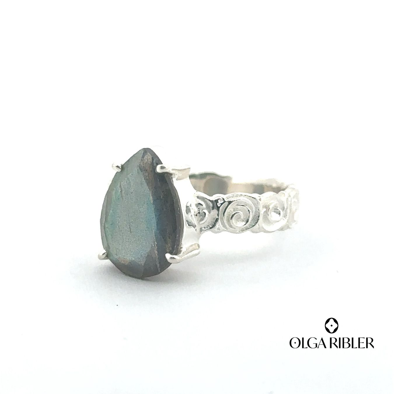 Olga Ribler Anelli: Unikate Silber Ring 925 mit Labradorit  Grösse 59 – Nuovo (secondo la descrizione) da Luzern venduto da Schmuckoutlet 4