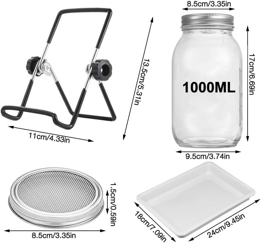 Behälter & Ähnliches: Sprossenglas/Keimglas 2er-Set, 1000ml, mit Ständer & Wanne – Neu und originalverpackt aus Winterthur von  2