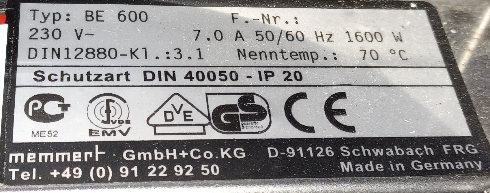 Laborzubehör: Memmert BE600 Incubator/Heating cabinet – Gebraucht aus Niederdorf von LeptonAG_Labor 9