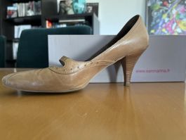 Escarpins San Marina cuir beige pointure 38 bon état