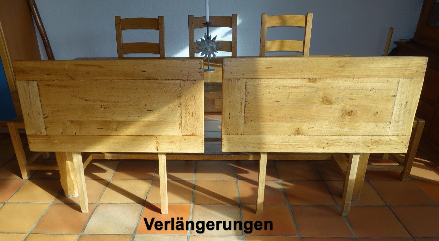 Tables: Klostertisch massiv, Eiche, ausziehbar, Stühle, Hocker – D'occasion à St. Pantaleon par datendrang1 8