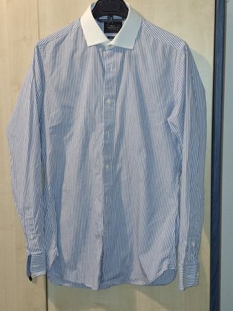 Herrenhemd Moss London gestreift Kragen weiss Gr 38 15