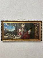 Vintage Jesus Bild "Eine Herde und ein Hirte" 87 x 44 cm