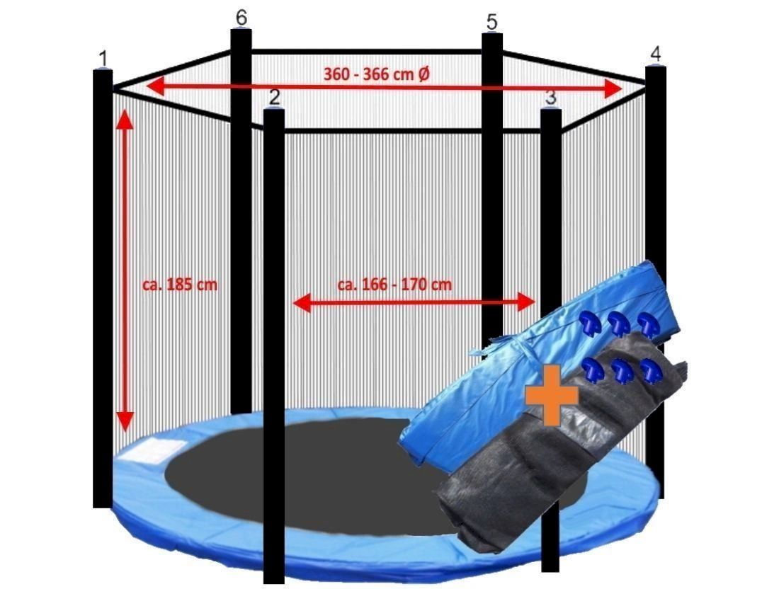 Trampolines: Randabdeckung + Sicherheitsnetz Ø366cm – Neuf avec emballage d'origine à Bottighofen par zaap 1