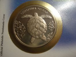 Schöne Tiermedaille "Suppenschildkröte " 2014, WWF, Penrhyn