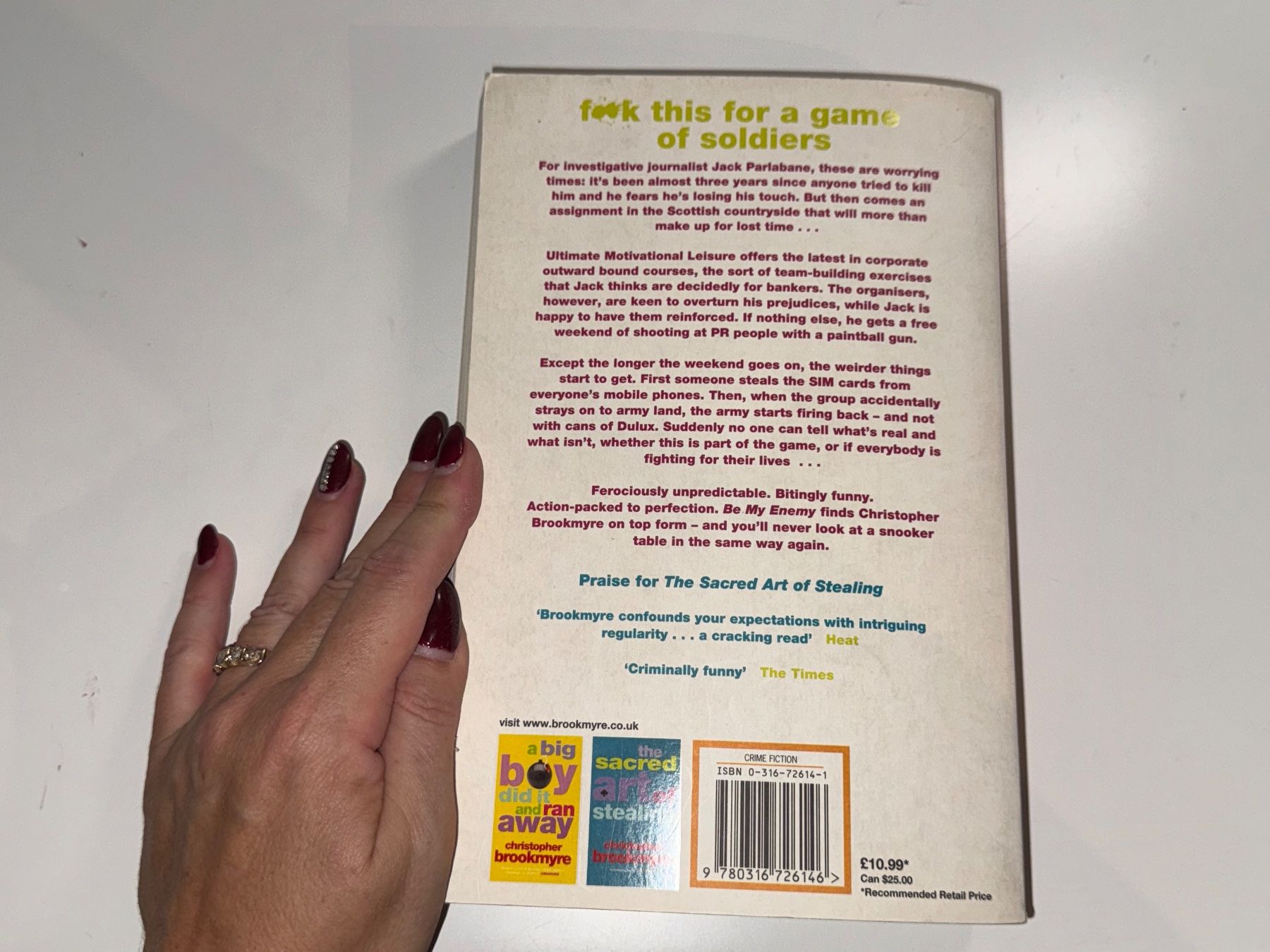 Bücher: NOVEL: Christopher Brookmyre, Be my enemy – Gebraucht aus Grosswangen von English_books 9