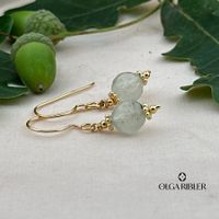 Ohrhänger - Prehnite - Sterling Silber 925 gelbvergoldet
