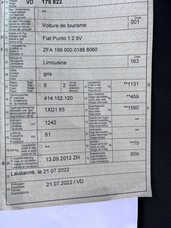 Fiat Automobili: Fiat Punto 1.2 8V frisch ab MFK!! – Usato da Stans venduto da Iferi 9