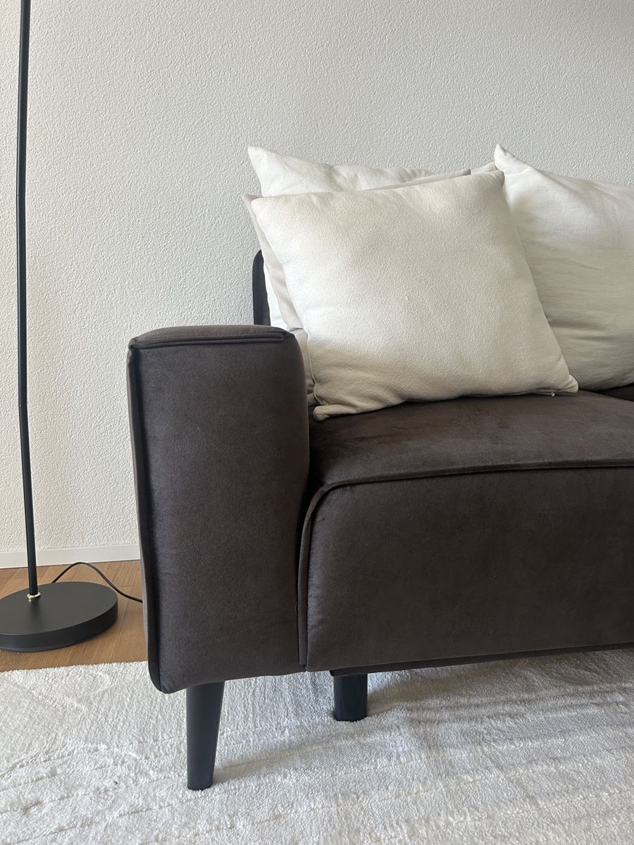 Sofas: Ecksofa dunkelgrau Velours guter Zustand – Gebraucht aus Aarburg von mel_t6n9 3