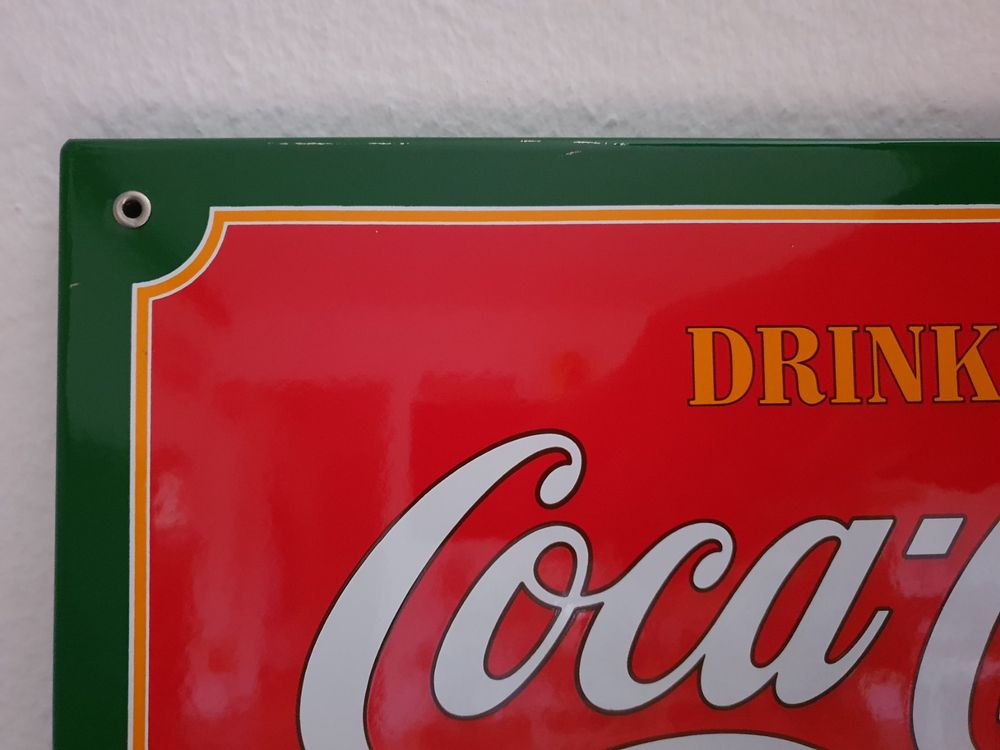 Grosses Emailschild Coca Cola Emaille Schild Reklame Retro | Kaufen Auf ...