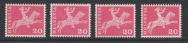 1960 RM  Abarten  4 verschiedene Plattenfehler ** Postfrisch