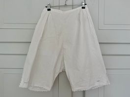 Antike Schlitzunterhose um 1900 Weissware Stoff-Spitze