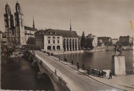 ZÜRICH  -  Helmhausbrücke m. Waldmanndenkmal & Grossm.