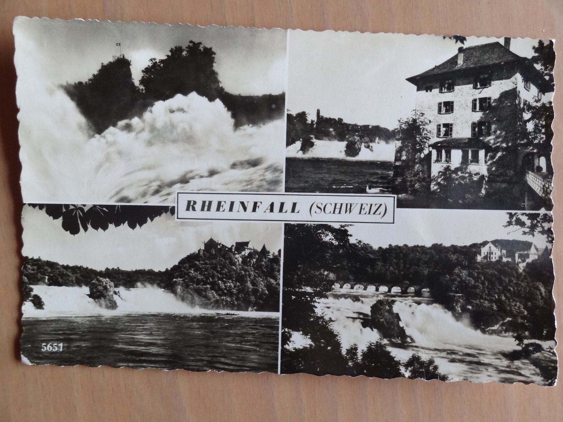 Ansichtskarten: Rheinfall - Hôtel rest. Schlösschen Eörth -1955 – Gebraucht aus St Léonard von Riglin