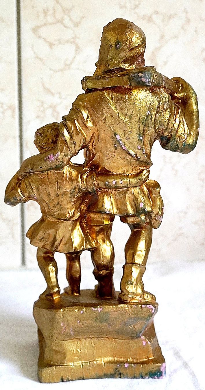Statuette: Willhelm Tell aus Holz Goldfarbe – Usato da Baar venduto da 2cvbaar 1
