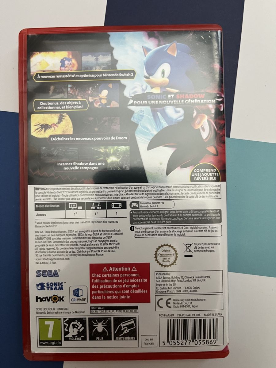 Nintendo Jeux: Nintendo Switch 2 Sonic x Shadow Generations  – D'occasion à Au ZH par blurayundvideospiele 1