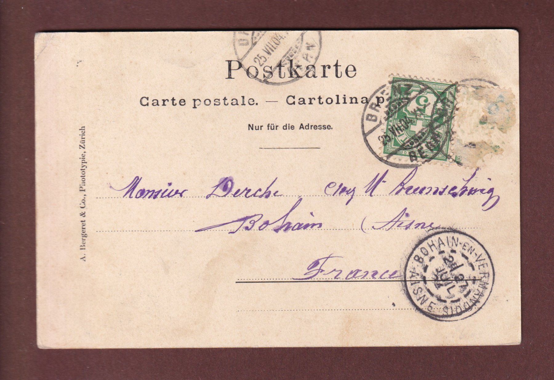 Cartes postales: ROTHORN-KULM - 1904 // Eckbug // – D'occasion à Pully par nicecards-shop 1