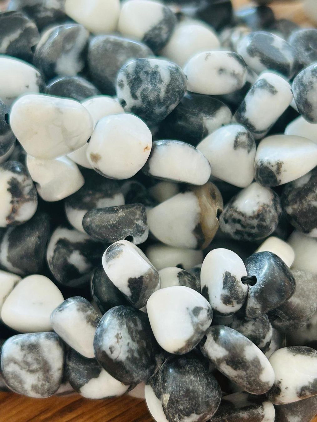 Pietre preziose: Strang echte zebra jasper Nuggets / stone 8-10 mm – Nuovo e nell'imballaggio originale da Niederrohrdorf venduto da Ytobi 1