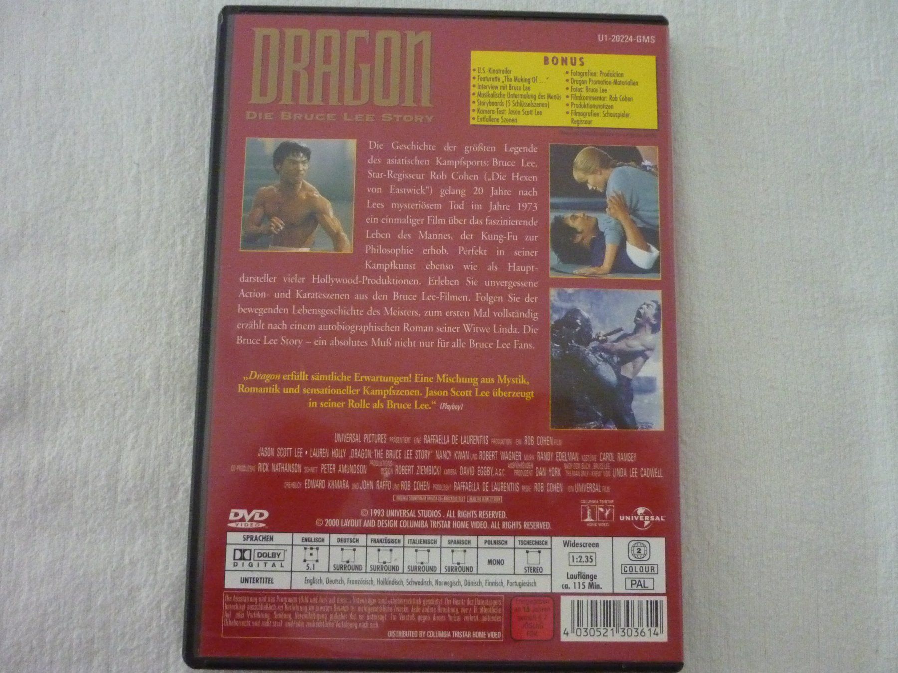 Tutti i DVDs: DVD Dragon Die Bruce Lee Story – Usato da Vaduz venduto da red94angel 1
