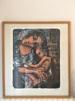 Colorierte Litho  Signiert  René Bürcki   numeriert  Stempel