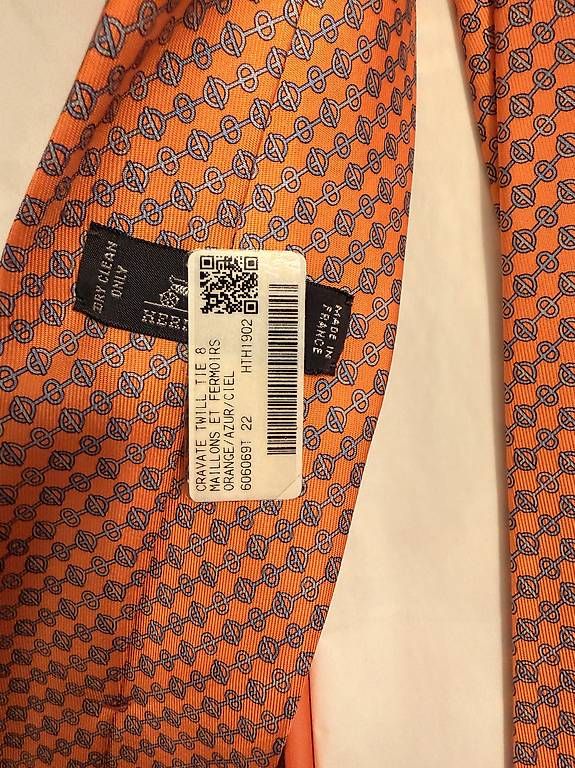 Cravatte: Hermès Krawatte + Einstecktuch ? 100% Seide ? Orange/Blau – Usato da Zürich venduto da leo_zx2x 1