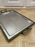 Kolossales Bronze Serviertablett Brutalismus Tablett vintage