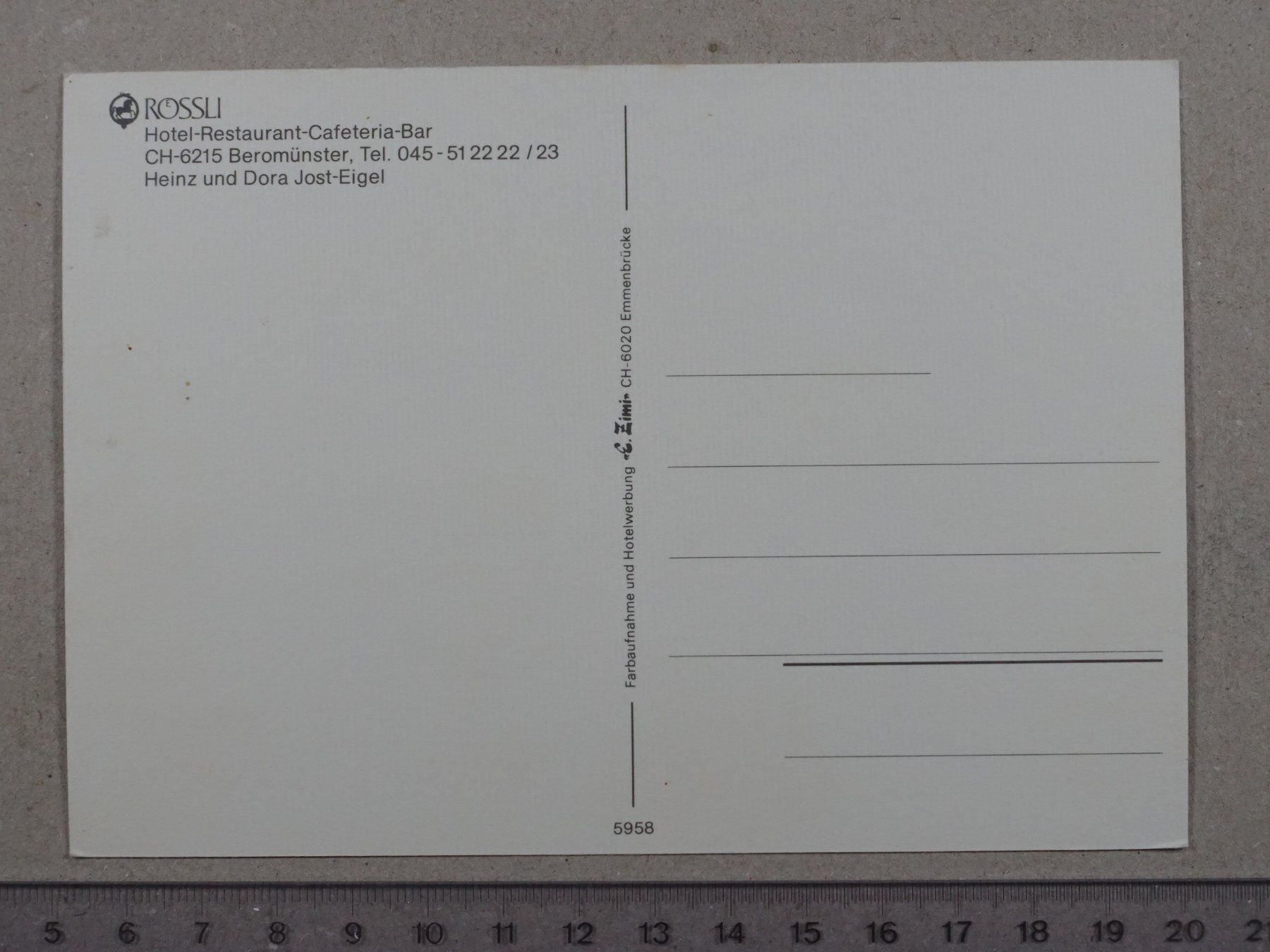 Cartoline postali: Beromünster, Rössli, Hotel, Restaurant, Bar – Usato da Lenzburg venduto da fh1 1