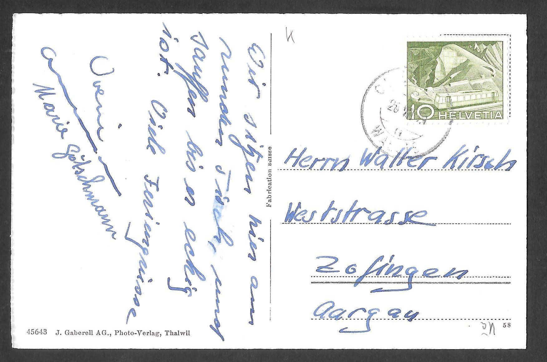 Cartoline postali: Oberwald - Unterwasser gegen Saashörner – Usato da Olten venduto da clotaldi 1